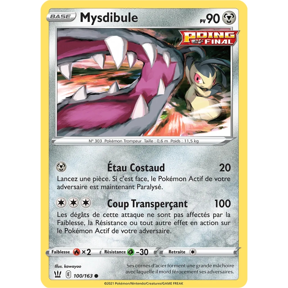 Carte Mysdibule - Commune (Brillante) de Pokémon Épée et Bouclier Styles de Combat 100/163