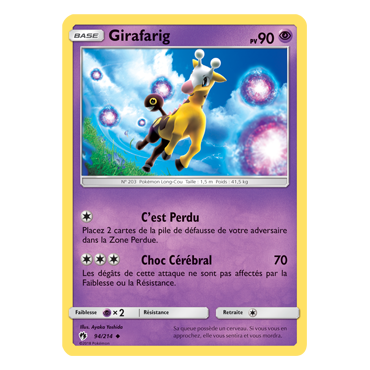 Girafarig 94/214 : Joyau Peu commune de l'extension Pokémon Tonnerre Perdu