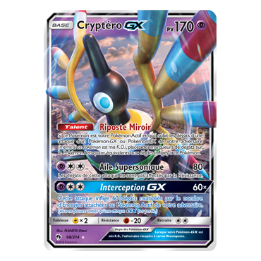 Découvrez Cryptéro, carte Holographique rare GX de la série Tonnerre Perdu