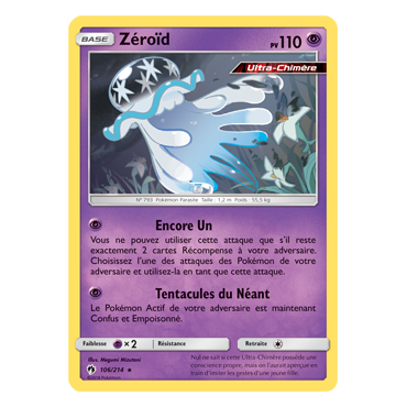 Zéroïd 106/214 : Joyau Holographique rare de l'extension Pokémon Tonnerre Perdu