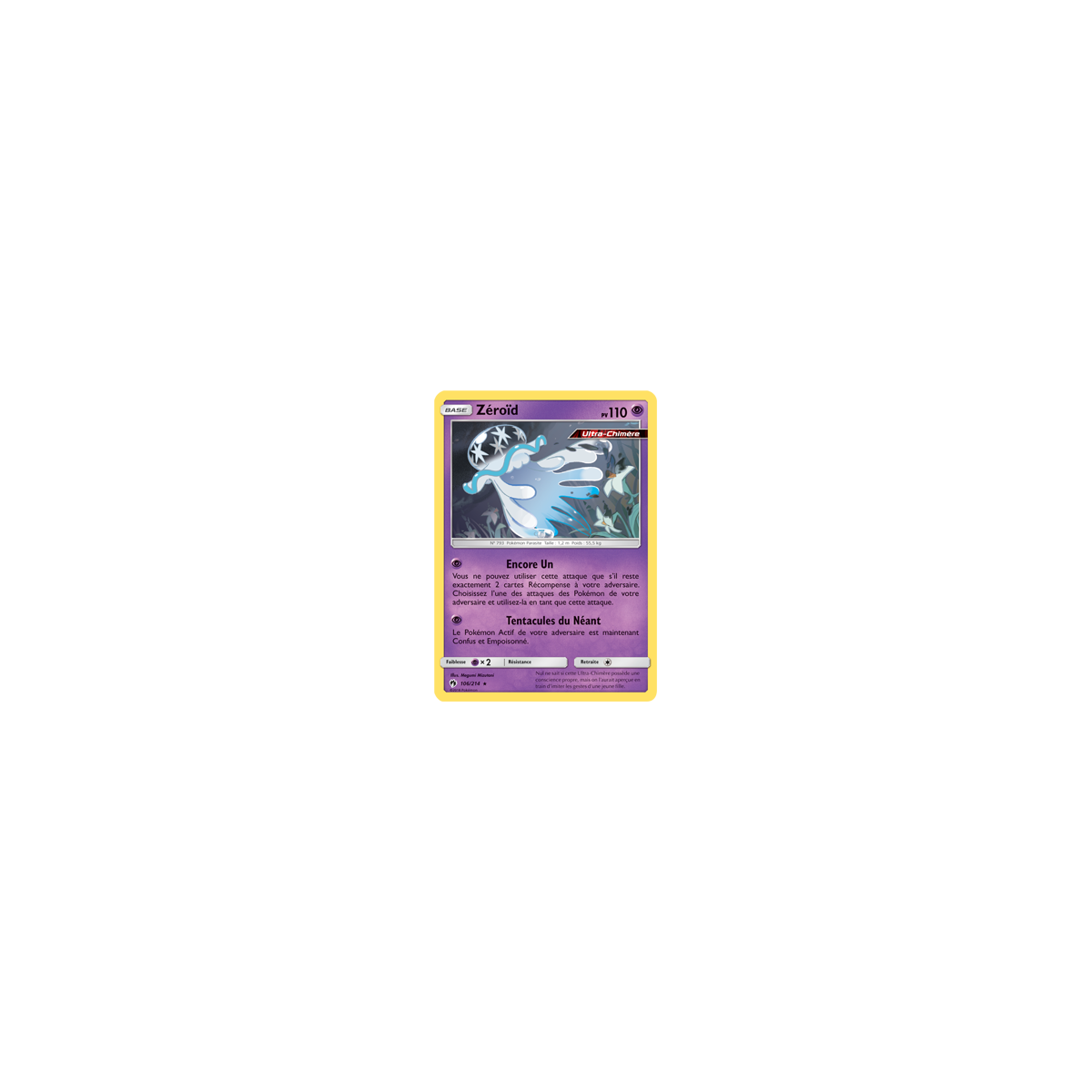 Zéroïd 106/214 : Joyau Holographique rare de l'extension Pokémon Tonnerre Perdu