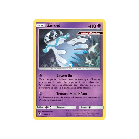 Zéroïd 106/214 : Joyau Holographique rare de l'extension Pokémon Tonnerre Perdu