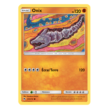 Carte Onix - Commune de Pokémon Tonnerre Perdu 109/214