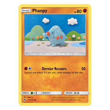 Phanpy 111/214 : Joyau Commune de l'extension Pokémon Tonnerre Perdu