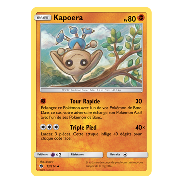 Carte Kapoera - Peu commune de Pokémon Tonnerre Perdu 113/214