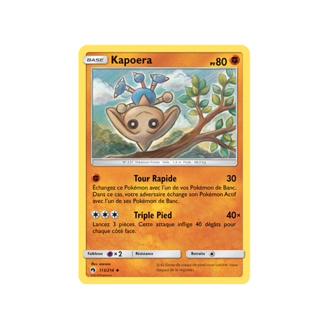 Carte Kapoera - Peu commune de Pokémon Tonnerre Perdu 113/214