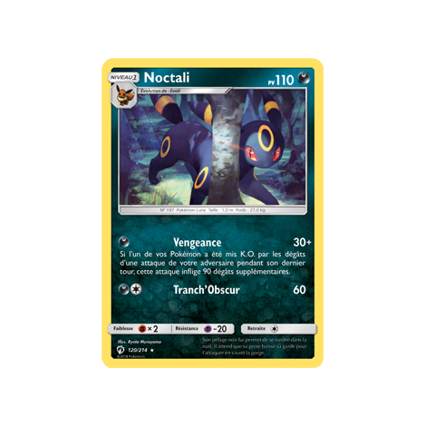 Carte Noctali - Rare de Pokémon Tonnerre Perdu 120/214