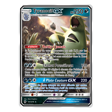 Tyranocif 121/214 : Joyau Holographique rare GX de l'extension Pokémon Tonnerre Perdu