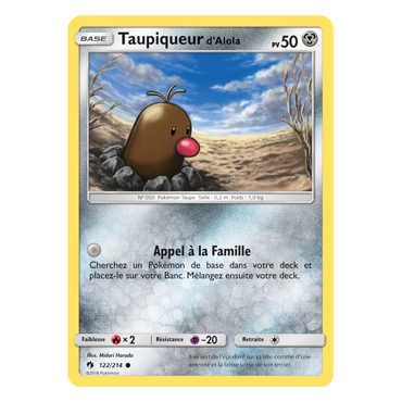Taupiqueur d'Alola 122/214 : Joyau Commune de l'extension Pokémon Tonnerre Perdu
