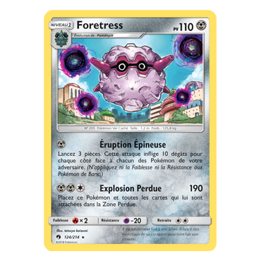 Carte Foretress - Rare de Pokémon Tonnerre Perdu 124/214