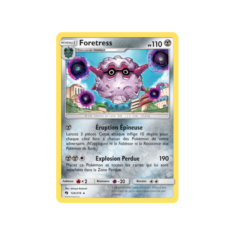 Carte Foretress - Rare de Pokémon Tonnerre Perdu 124/214