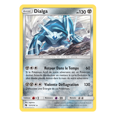 Dialga 127/214 : Joyau Holographique rare de l'extension Pokémon Tonnerre Perdu