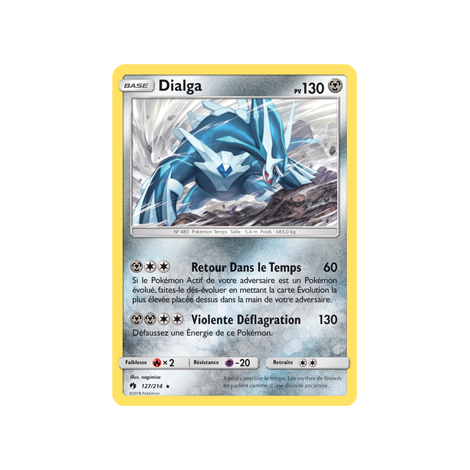 Dialga 127/214 : Joyau Holographique rare de l'extension Pokémon Tonnerre Perdu