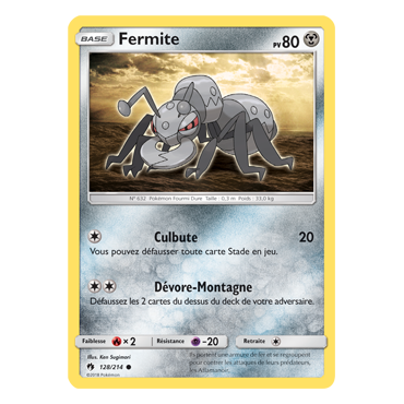 Fermite 128/214 : Joyau Commune de l'extension Pokémon Tonnerre Perdu