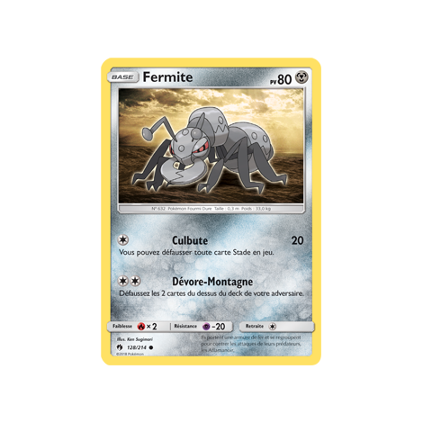 Fermite 128/214 : Joyau Commune de l'extension Pokémon Tonnerre Perdu