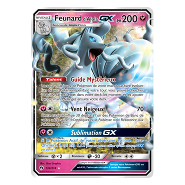 Découvrez Feunard d'Alola, carte Holographique rare GX de la série Tonnerre Perdu