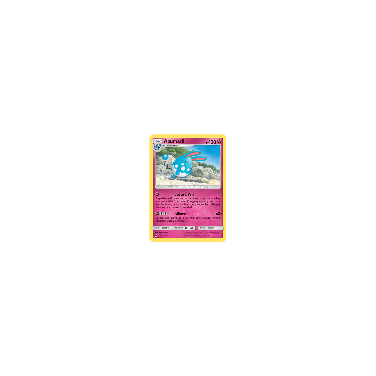 Découvrez Azumarill, carte Rare de la série Tonnerre Perdu