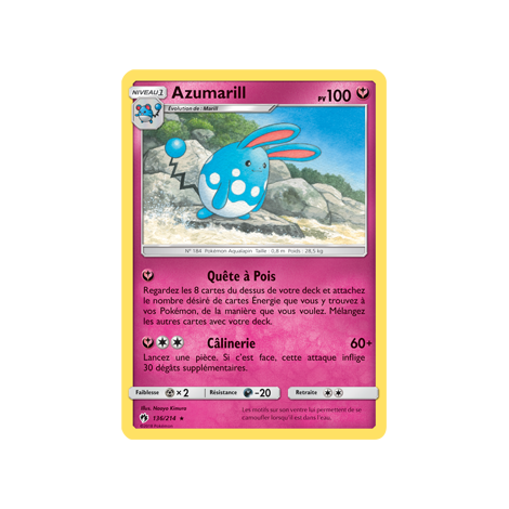 Découvrez Azumarill, carte Rare de la série Tonnerre Perdu