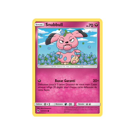 Découvrez Snubbull, carte Commune de la série Tonnerre Perdu