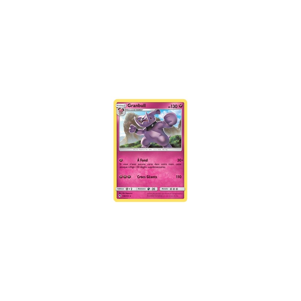 Carte Granbull - Rare de Pokémon Tonnerre Perdu 138/214