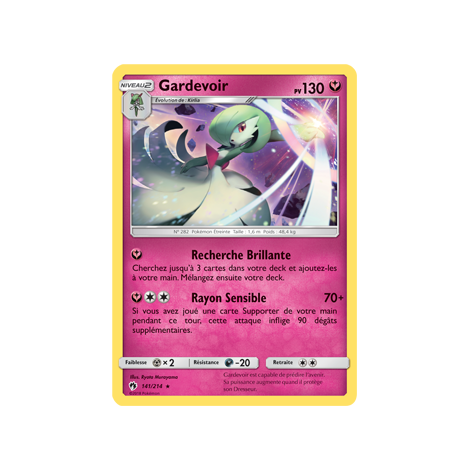 Carte Gardevoir - Holographique rare de Pokémon Tonnerre Perdu 141/214