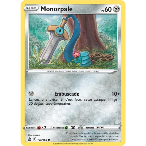 Monorpale 105/163 : Joyau Commune (Brillante) de l'extension Pokémon Épée et Bouclier Styles de Combat