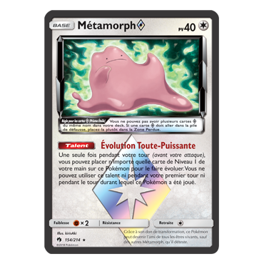 Métamorph 154/214 : Joyau Prisme Étoile rare de l'extension Pokémon Tonnerre Perdu