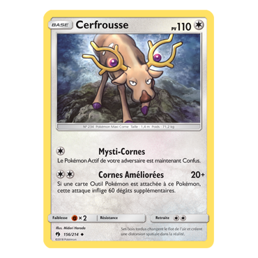 Cerfrousse 156/214 : Joyau Peu commune de l'extension Pokémon Tonnerre Perdu