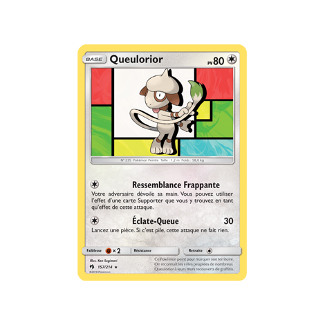 Queulorior 157/214 : Joyau Rare de l'extension Pokémon Tonnerre Perdu