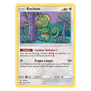 Kecleon 161/214 : Joyau Peu commune de l'extension Pokémon Tonnerre Perdu