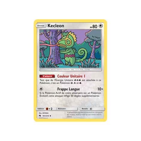 Kecleon 161/214 : Joyau Peu commune de l'extension Pokémon Tonnerre Perdu