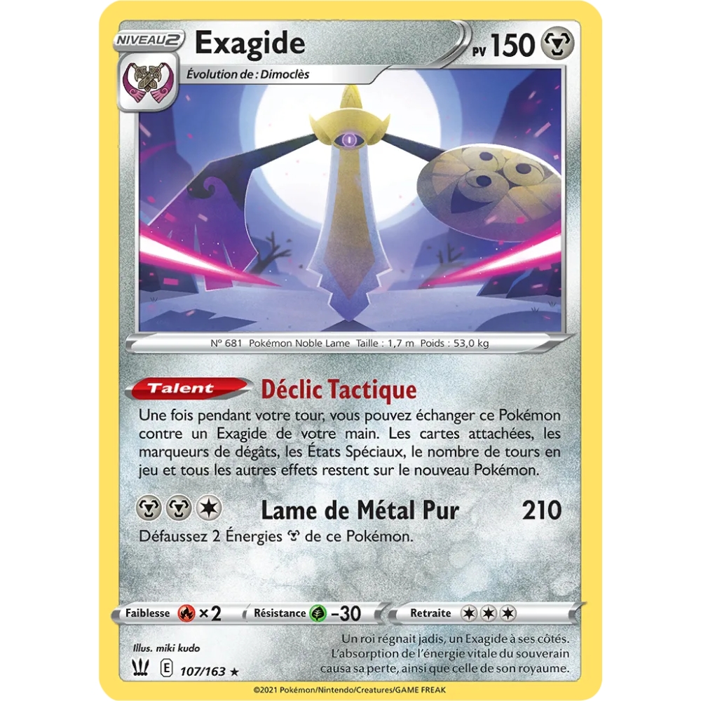 Exagide 107/163 extension Pokémon Épée et Bouclier Styles de Combat