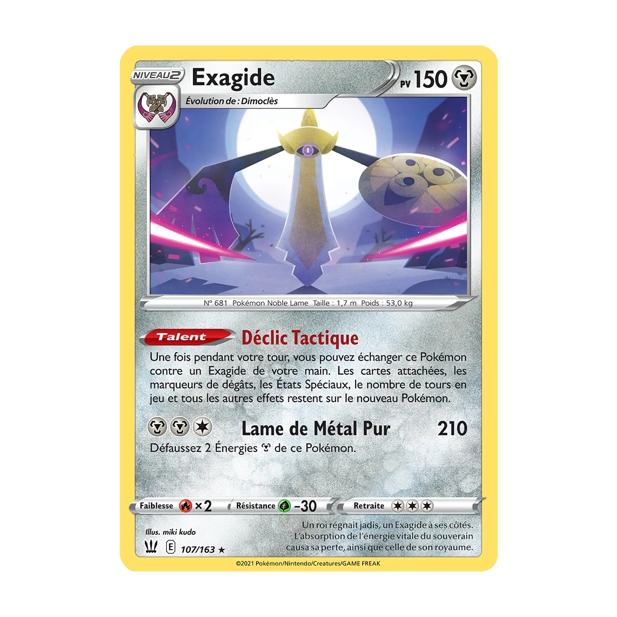 Exagide 107/163 extension Pokémon Épée et Bouclier Styles de Combat