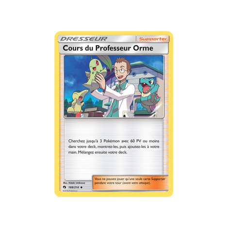 Cours du Professeur Orme 188/214 : Joyau Peu commune de l'extension Pokémon Tonnerre Perdu