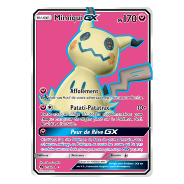 Carte Mimiqui - Ultra rare de Pokémon Tonnerre Perdu 206/214