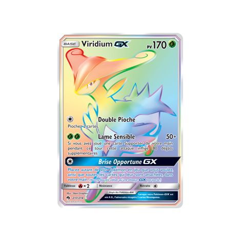 Viridium 217/214 : Joyau Arc-en-ciel rare de l'extension Pokémon Tonnerre Perdu