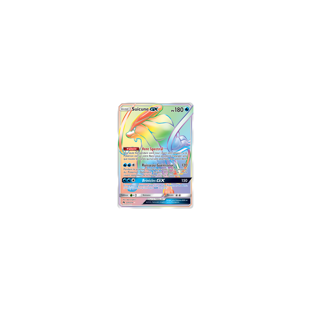 Carte Suicune - Arc-en-ciel rare de Pokémon Tonnerre Perdu 220/214