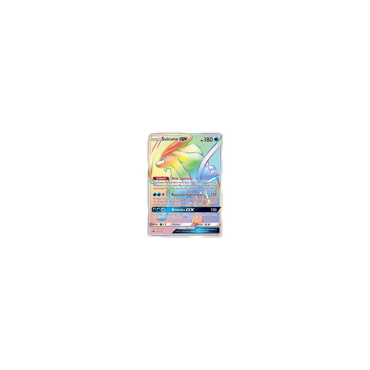 Carte Suicune - Arc-en-ciel rare de Pokémon Tonnerre Perdu 220/214