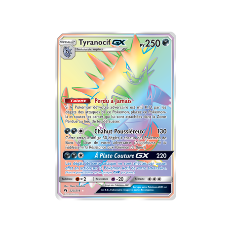 Tyranocif 223/214 : Joyau Arc-en-ciel rare de l'extension Pokémon Tonnerre Perdu