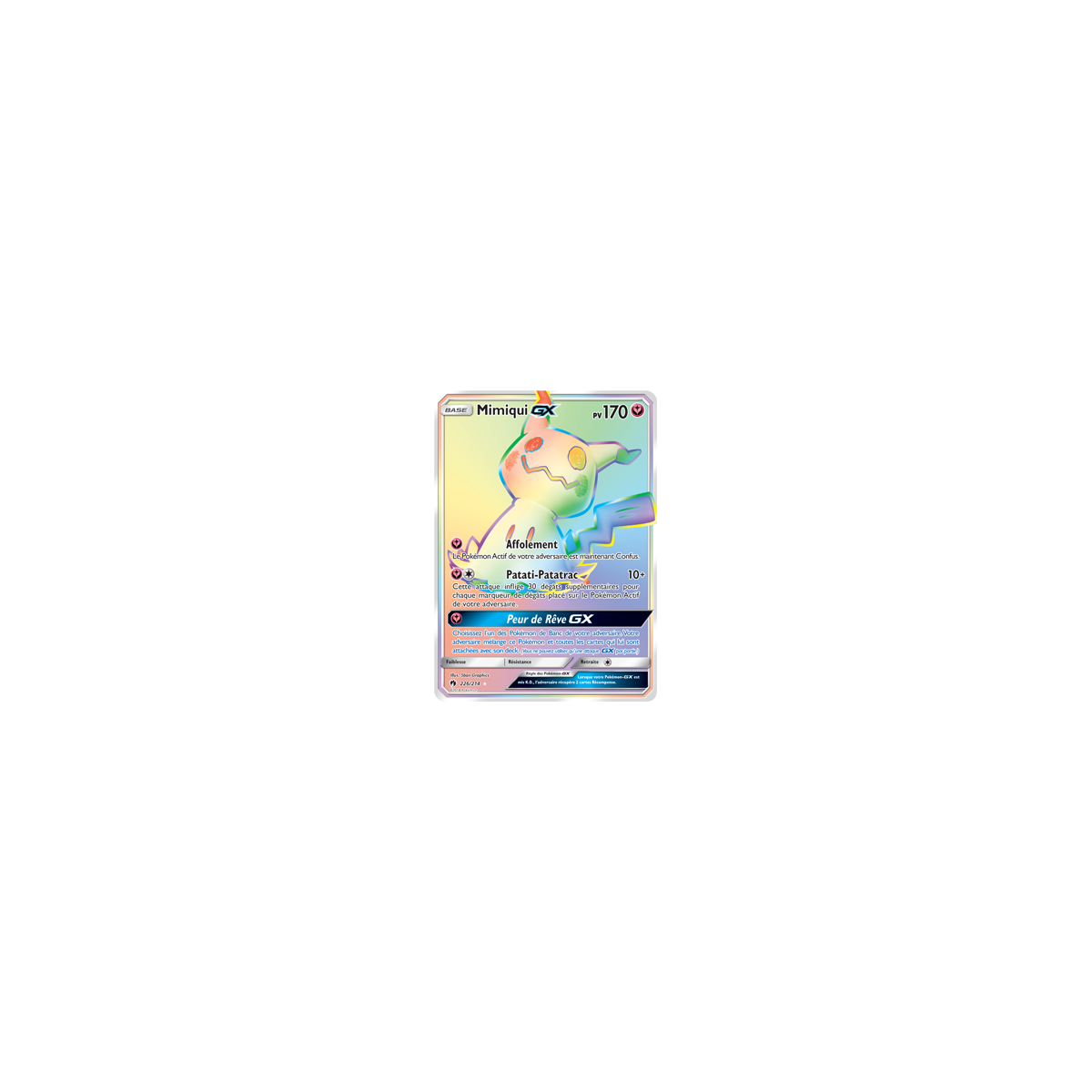 Carte Mimiqui - Arc-en-ciel rare de Pokémon Tonnerre Perdu 226/214