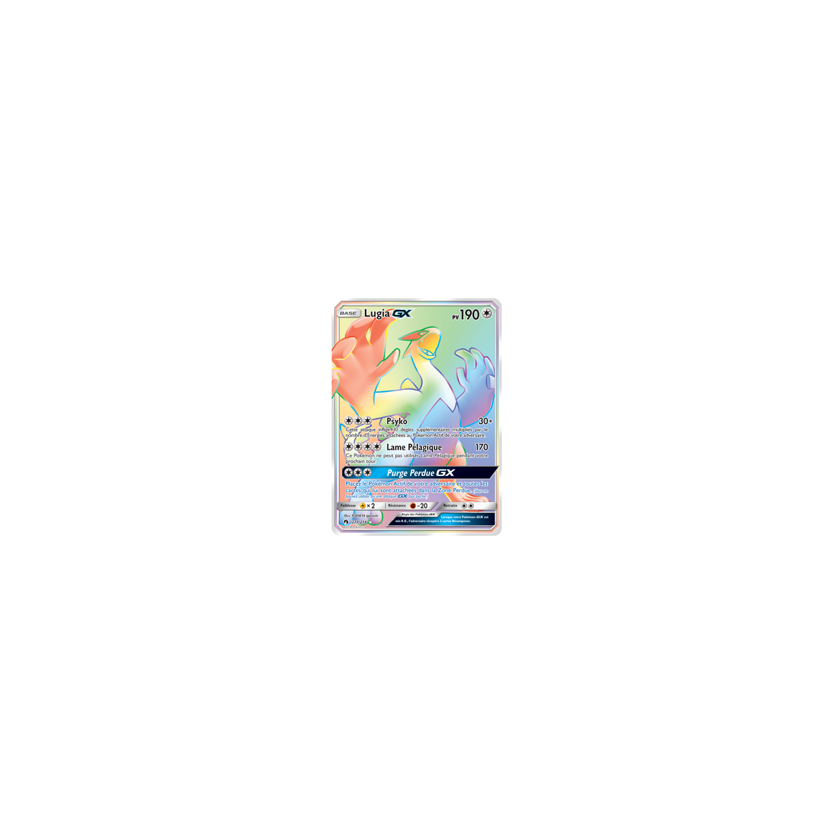 Carte Lugia - Arc-en-ciel rare de Pokémon Tonnerre Perdu 227/214