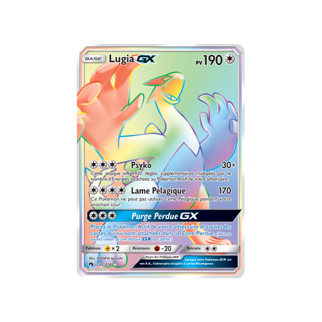 Carte Lugia - Arc-en-ciel rare de Pokémon Tonnerre Perdu 227/214
