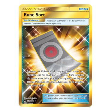 Carte Rune Sort - Holographique rare de Pokémon Tonnerre Perdu 235/214