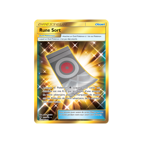 Carte Rune Sort - Holographique rare de Pokémon Tonnerre Perdu 235/214