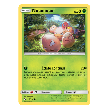 Noeunoeuf 1/156 : Joyau Commune de l'extension Pokémon Ultra-Prisme