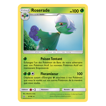 Découvrez Roserade, carte Rare de la série Ultra-Prisme