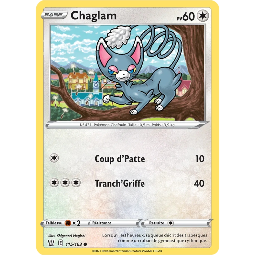 Chaglam 115/163 : Joyau Commune (Brillante) de l'extension Pokémon Épée et Bouclier Styles de Combat