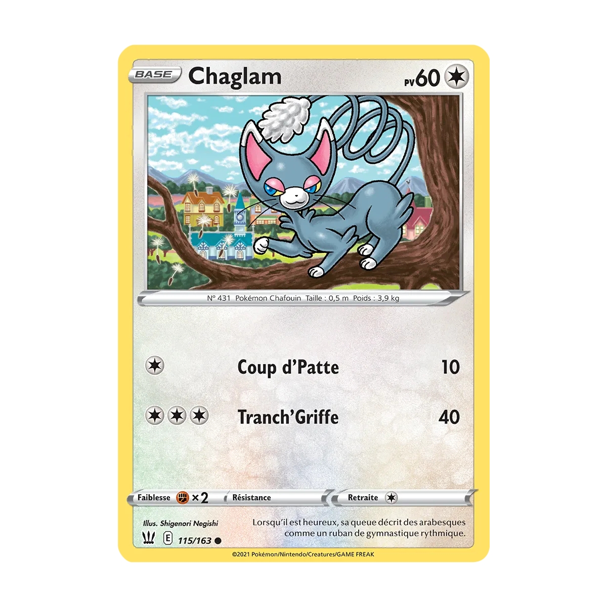 Chaglam 115/163 : Joyau Commune (Brillante) de l'extension Pokémon Épée et Bouclier Styles de Combat