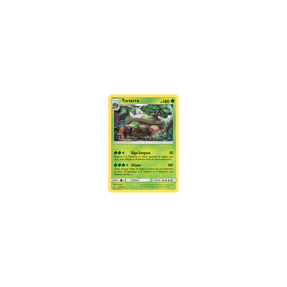 Carte Torterra - Holographique rare de Pokémon Ultra-Prisme 9/156