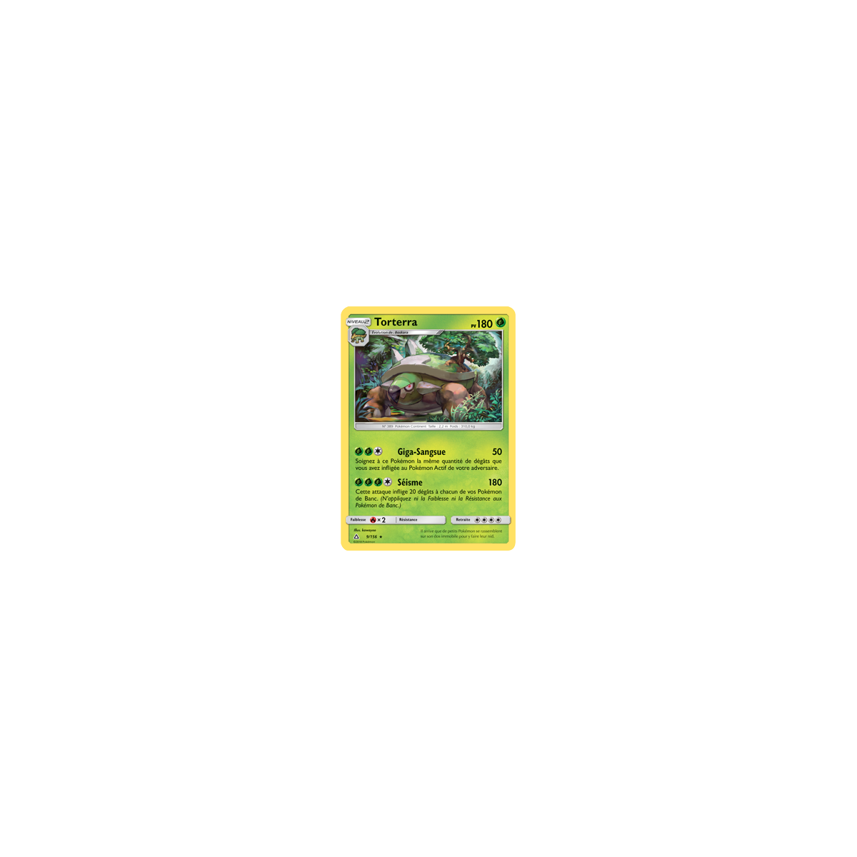 Carte Torterra - Holographique rare de Pokémon Ultra-Prisme 9/156